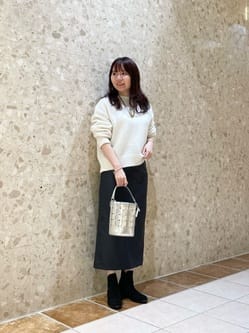 レザーライク タイトロングスカート
