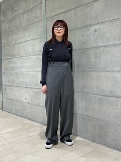 H＞トロピカルハイウエストサスペンダーパンツ
