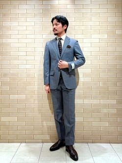 GLR CLOTH チェック スリム ノープリーツ スーツパンツ ―ストレッチ―