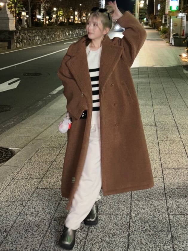 テディボア2WAYロングコート｜リエンダの通販｜&mall（アンドモール