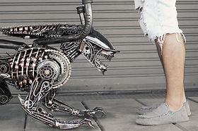 Alien table scrap metal artwork - Small size