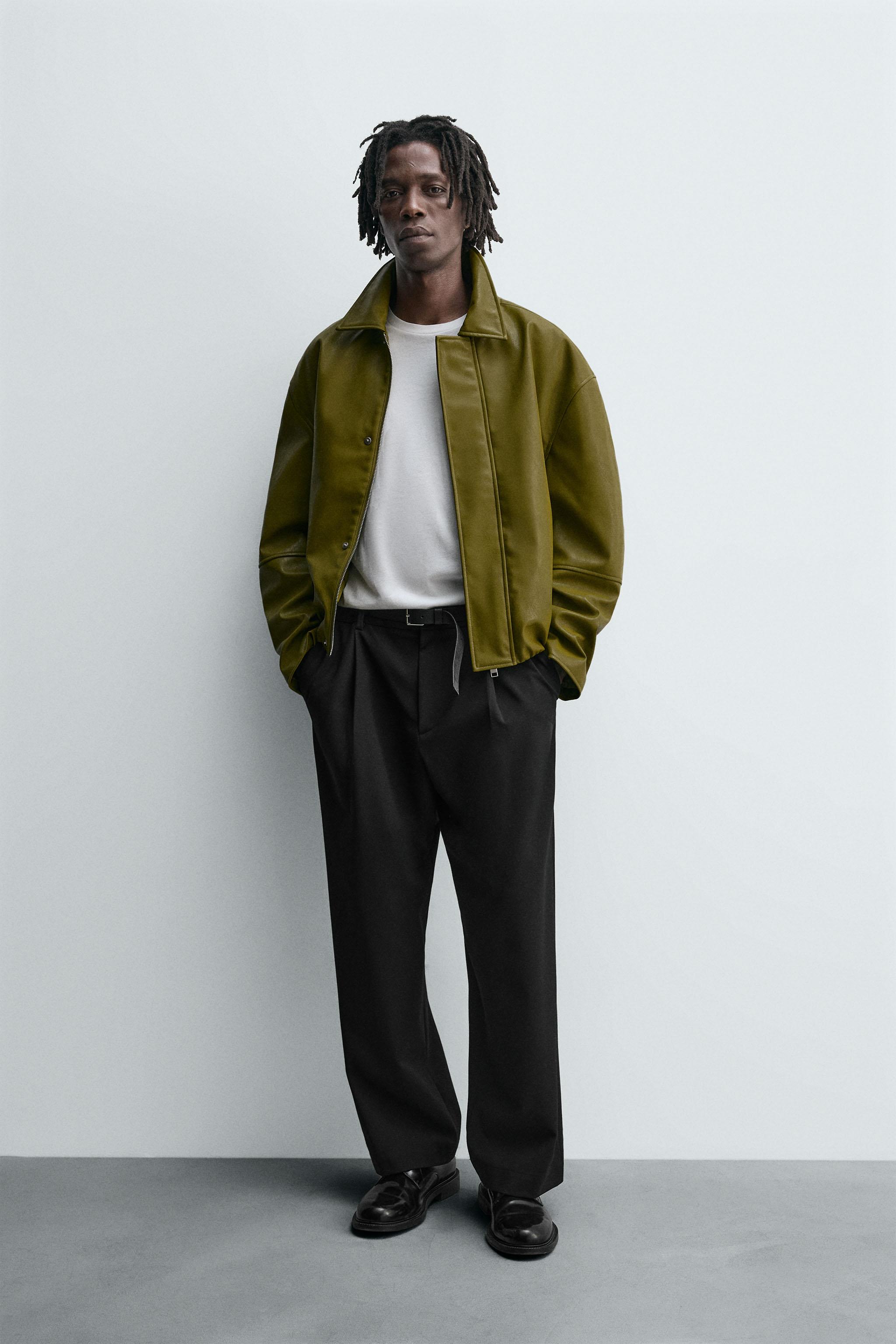 フェイクレザー ジャケット - ピスタチオ | ZARA Japan / 日本