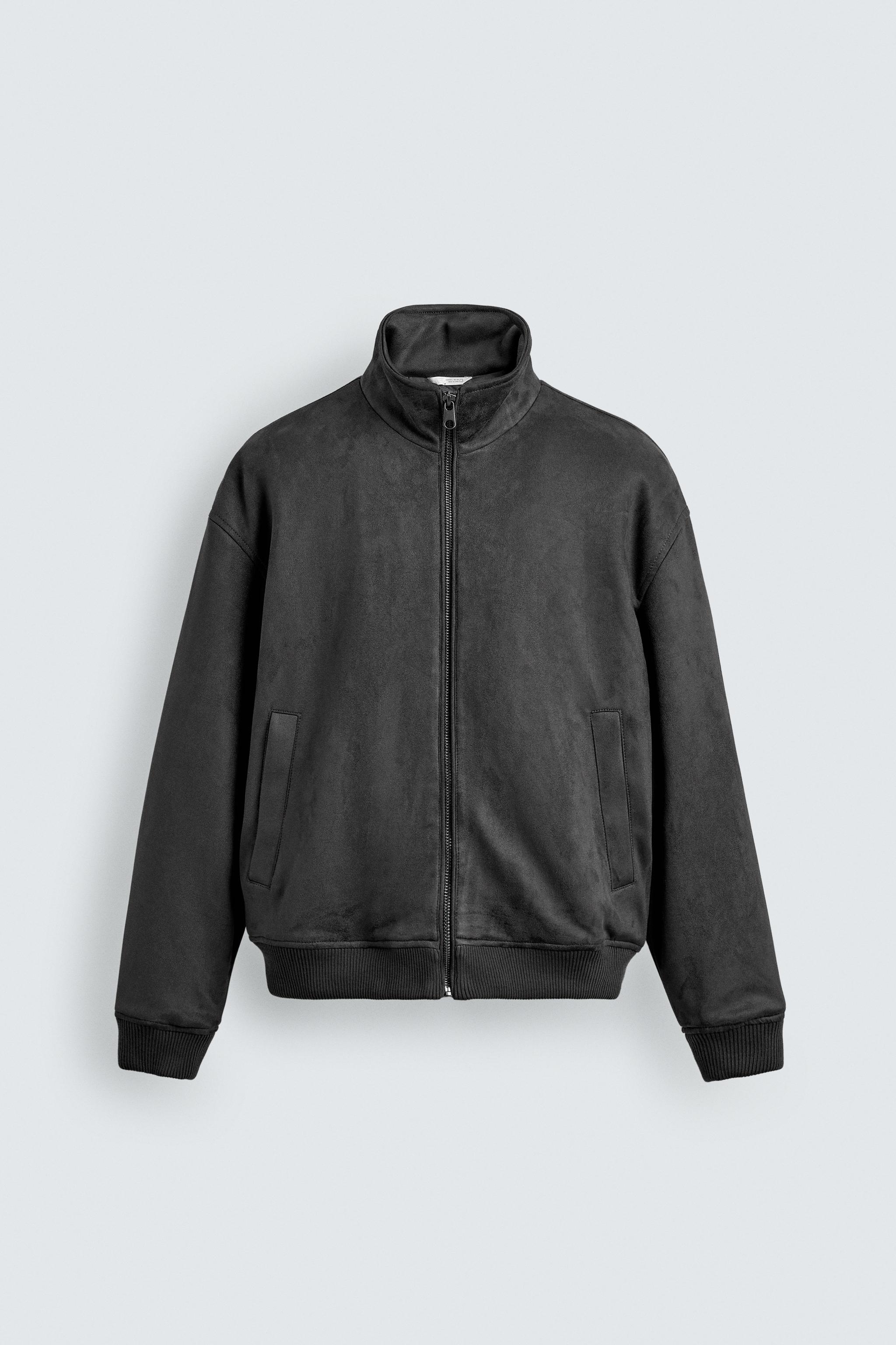 フェイクスエード キルティングジャケット - カーボングレー | ZARA