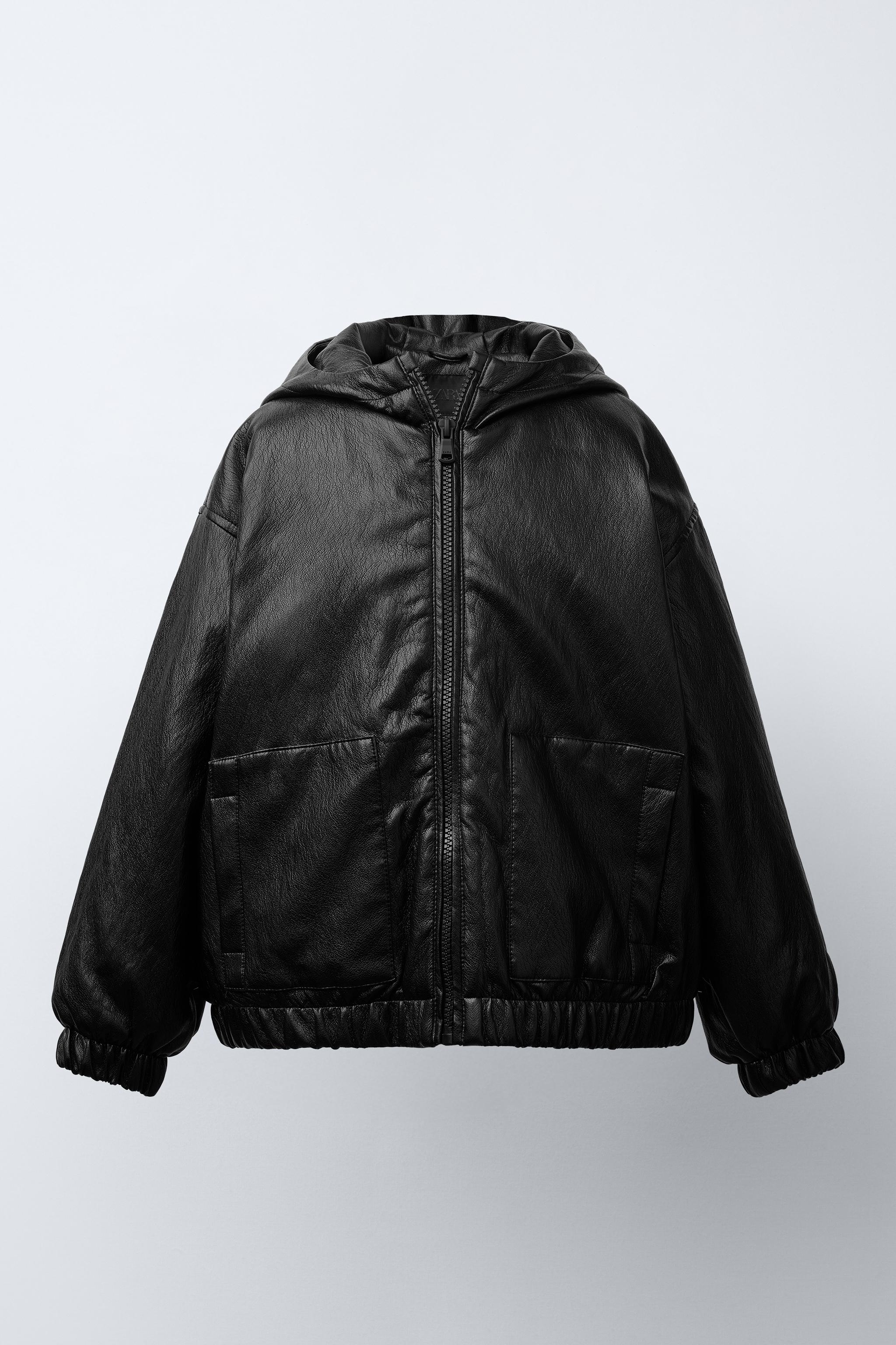 フェイクレザーパフジャケット - ブラック | ZARA Japan / 日本