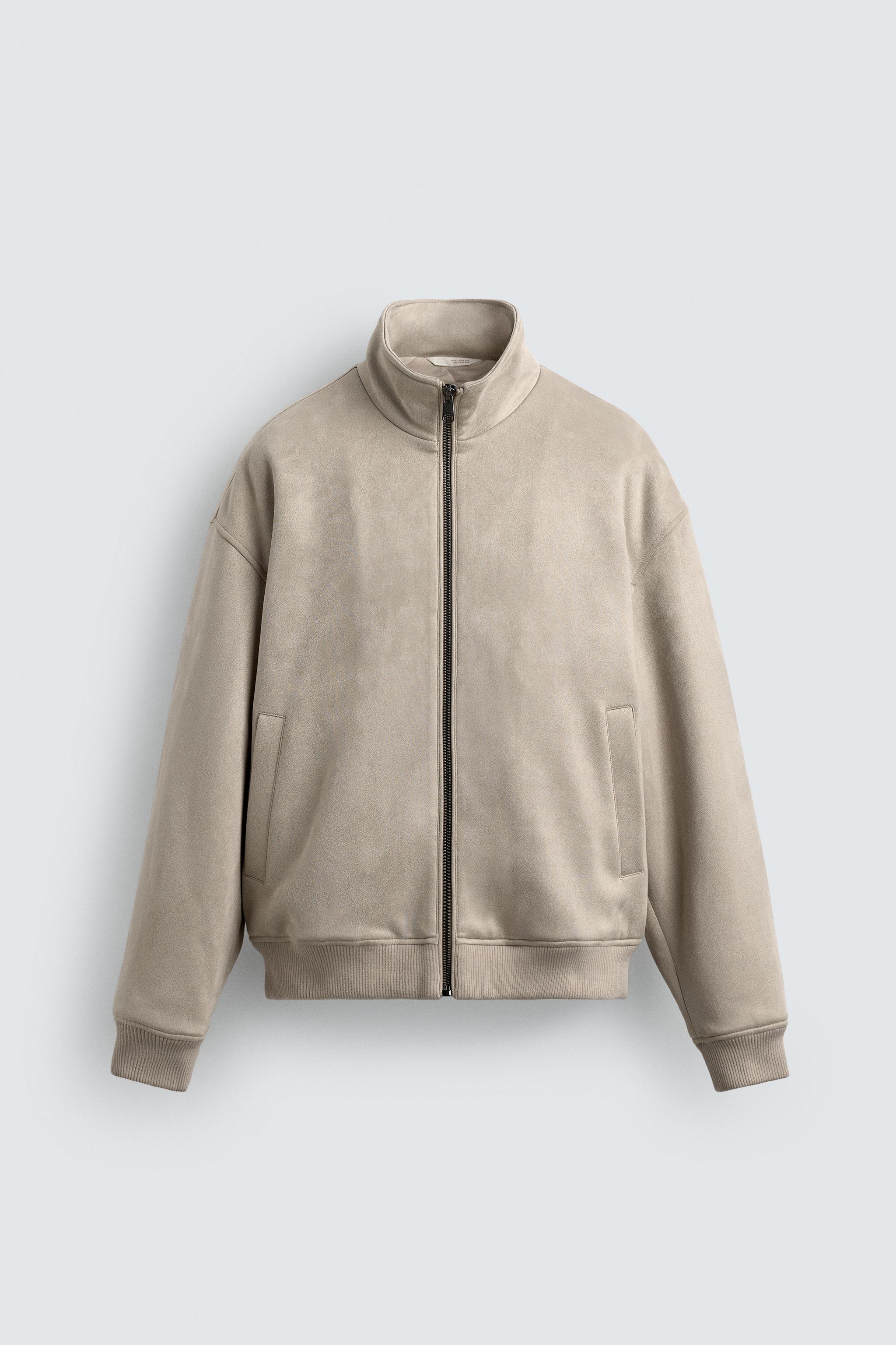 フェイクスエード キルティングジャケット - カーボングレー | ZARA