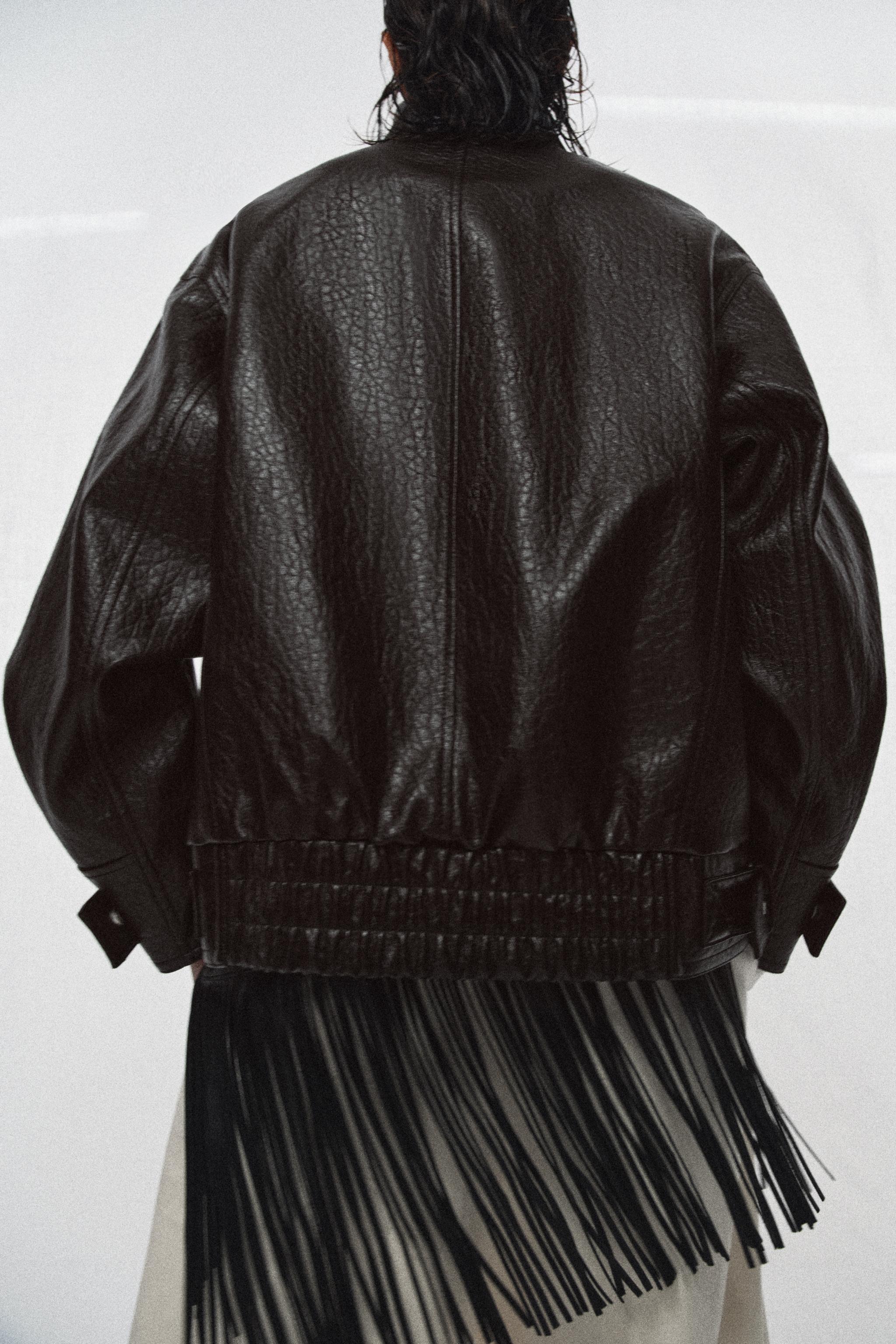 ZWコレクション フェイクレザージャケット - ブラウン | ZARA Japan / 日本