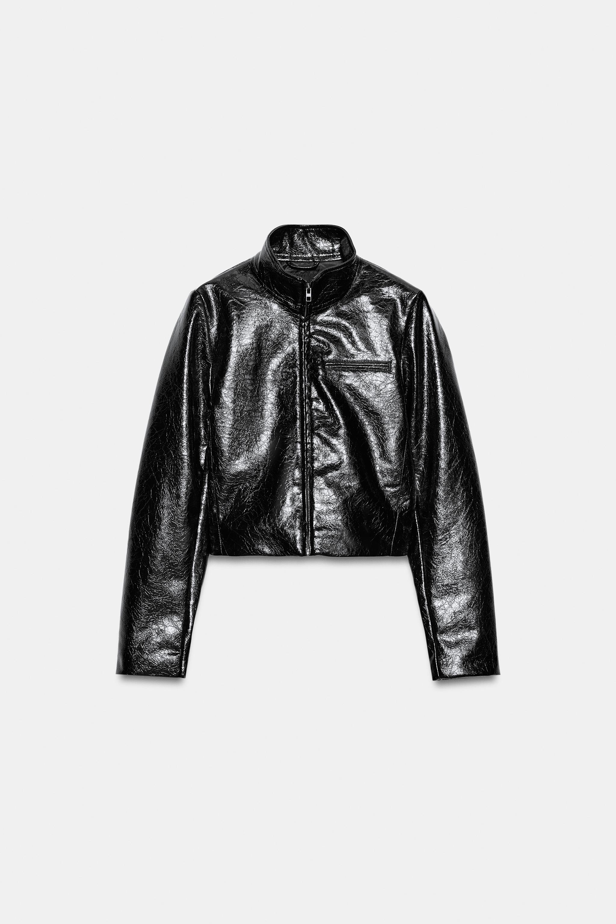 ショートフェイクレザージャケット - ブラック | ZARA Japan / 日本