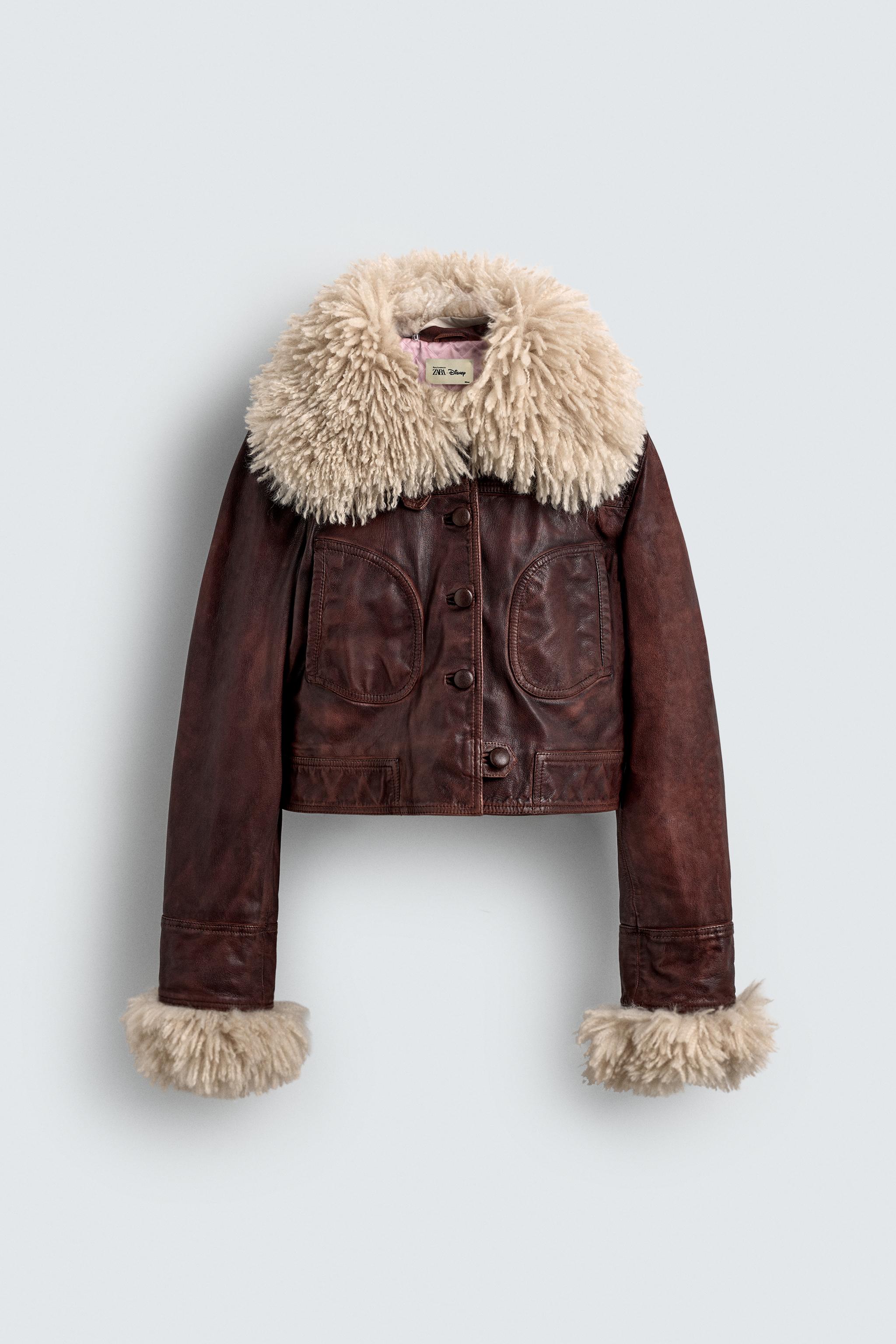 HARRY LAMBERT FOR ZARA X DISNEY 100% レザー ジャケット - ブラウン