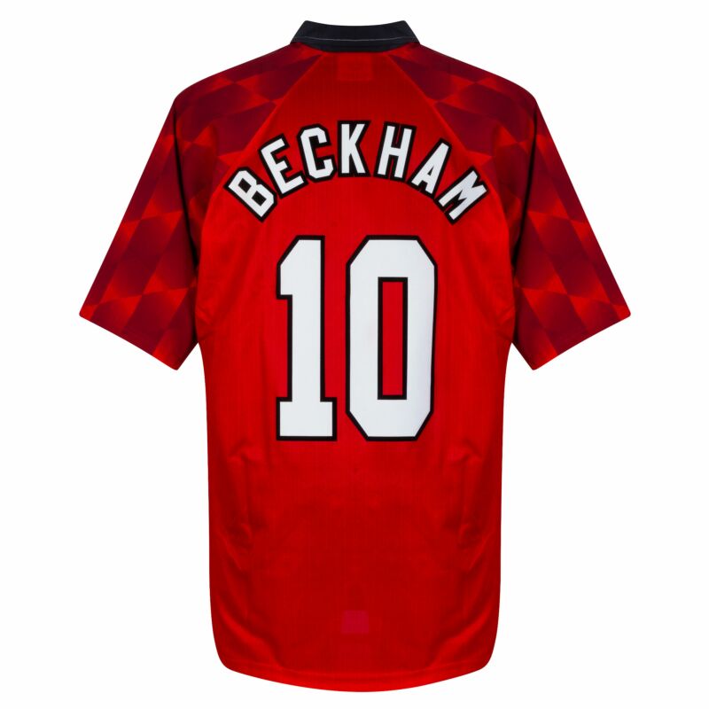 Beckham 10 - 96-97 Home Retro Flock Printing (2-layer flock)
