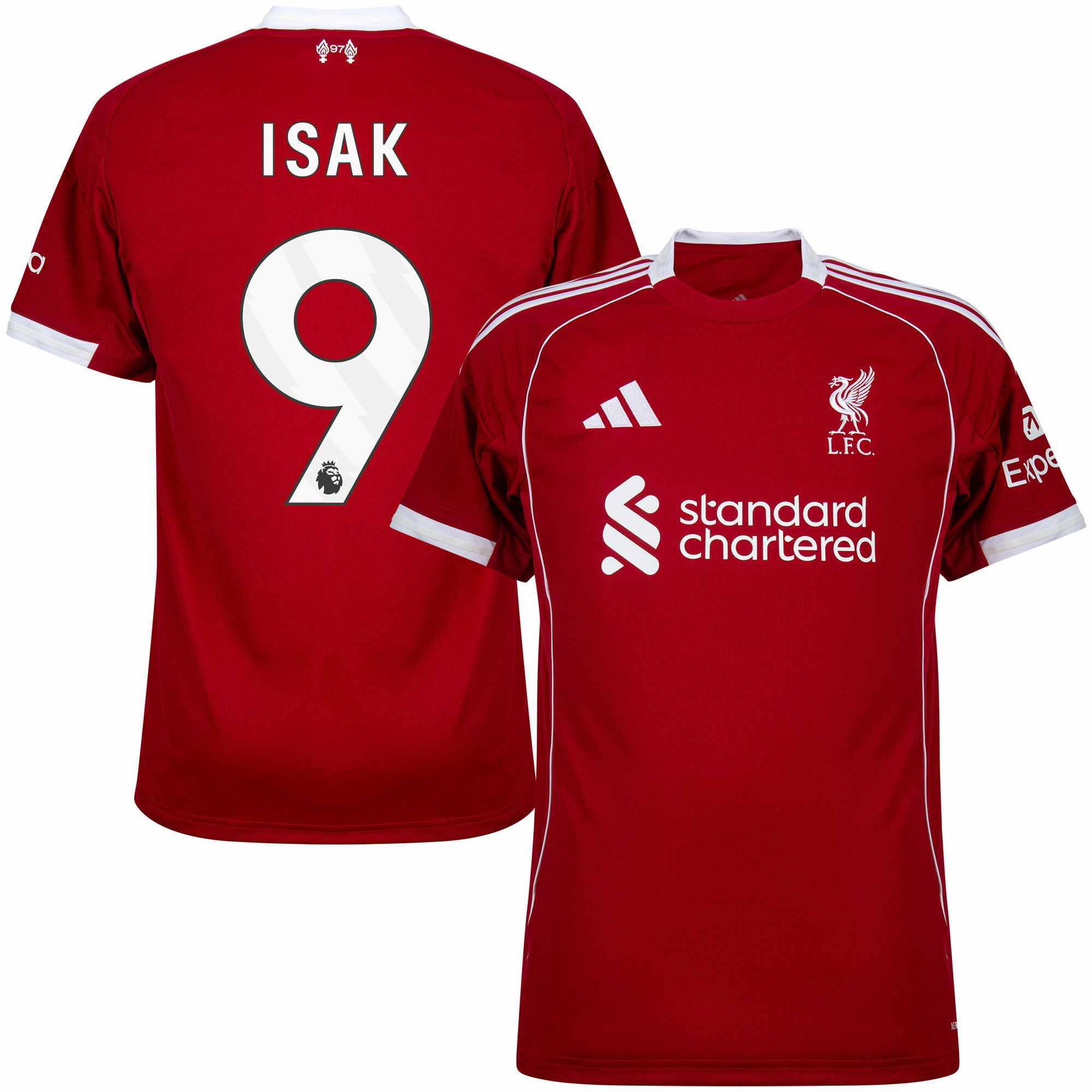 adidas Liverpool Home Isak 9 Jersey 2025-2026 (Premier League)