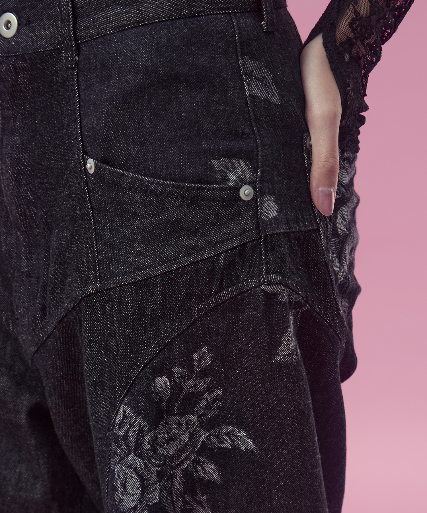 別注 ROSE DENIM PANTS(34 BLACK): FETICO: WOMENS｜ STUDIOUS ONLINE